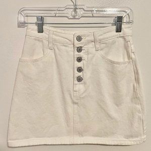 Brandy Melville John Galt White Denim Mini Skirt